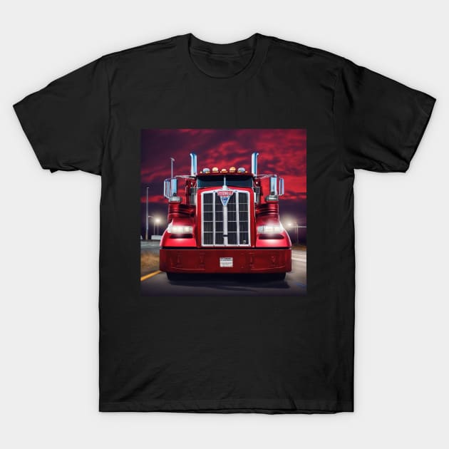 Red Sky Big Rig T-Shirt by Designs By David Bannister 